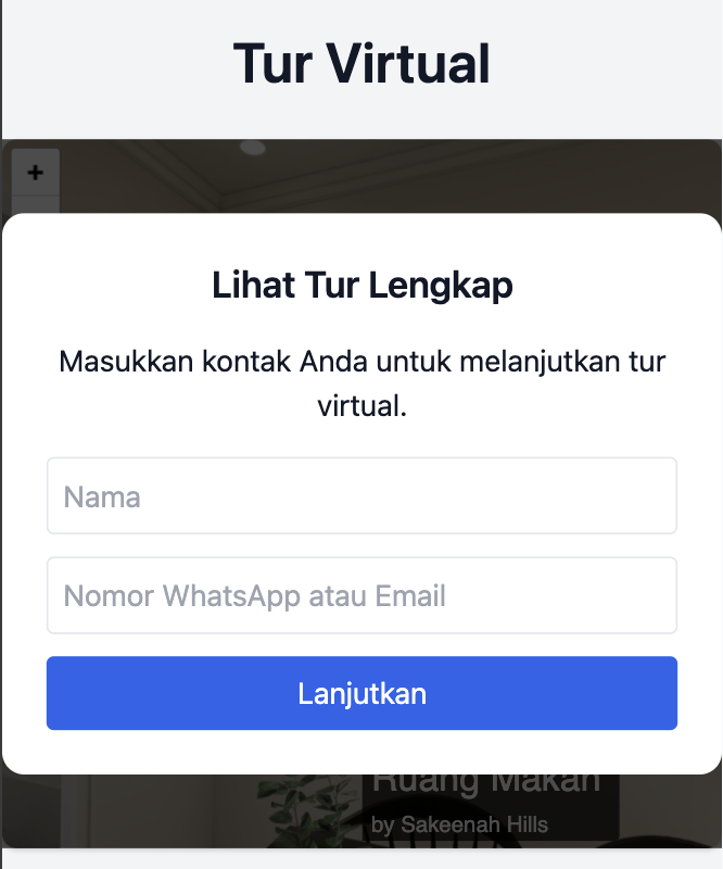 Tampilan Formulir di Tur Virtual